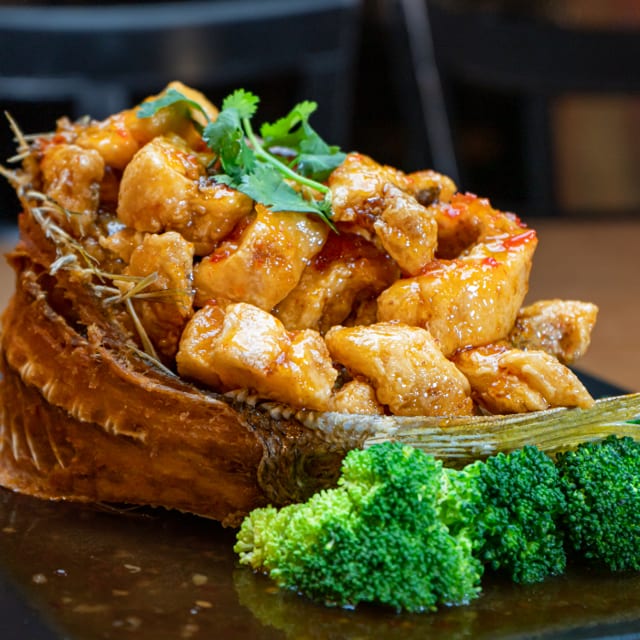 Whole Snapper Fish on Fire.